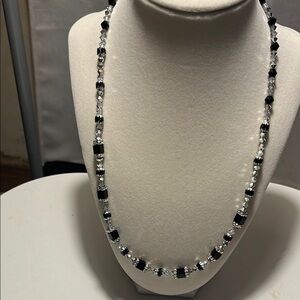 Elegant Black and Silver Beaded Necklace